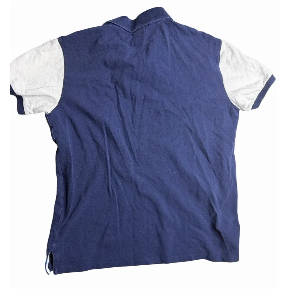 Polo Ralph Lauren Big Pony Polo Shirt XL Navy Blue Custom Fit Rugby Stripe